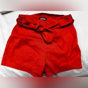 Express High Rise Paperbag Shorts size 4 color burnt orange